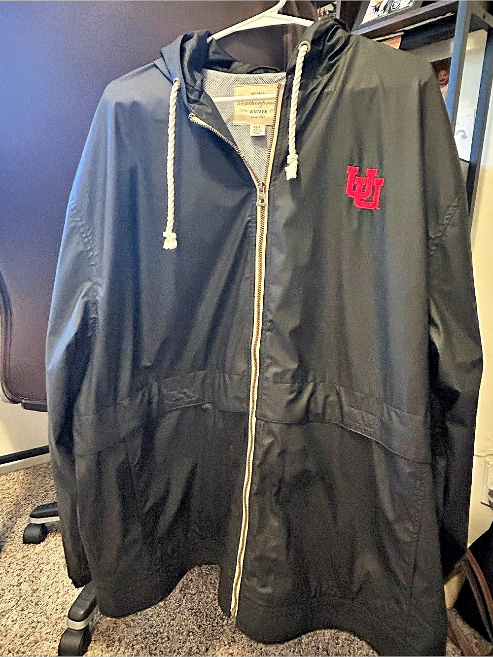 Weatherproof Vintage Hooded Rain Jacket Black